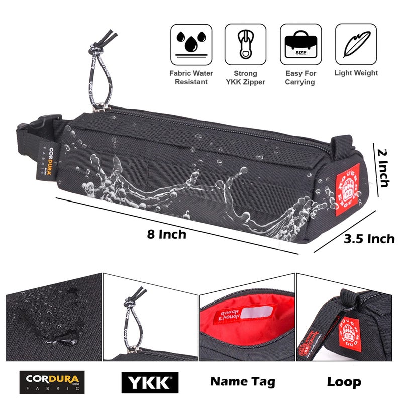 RE ROUGH ENOUGH Rough Enough Small Tactical Bag, Molle Case Pouch for Boys Adults Outdoor Adventures Hiking, Quick Release Handle Black, Small Pencil Case - Image 4